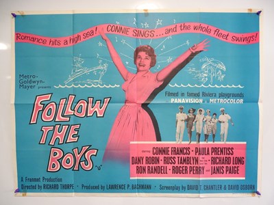 Lot 216 - FOLLOW THE BOYS (1963) UK Quad Film Poster (30"...