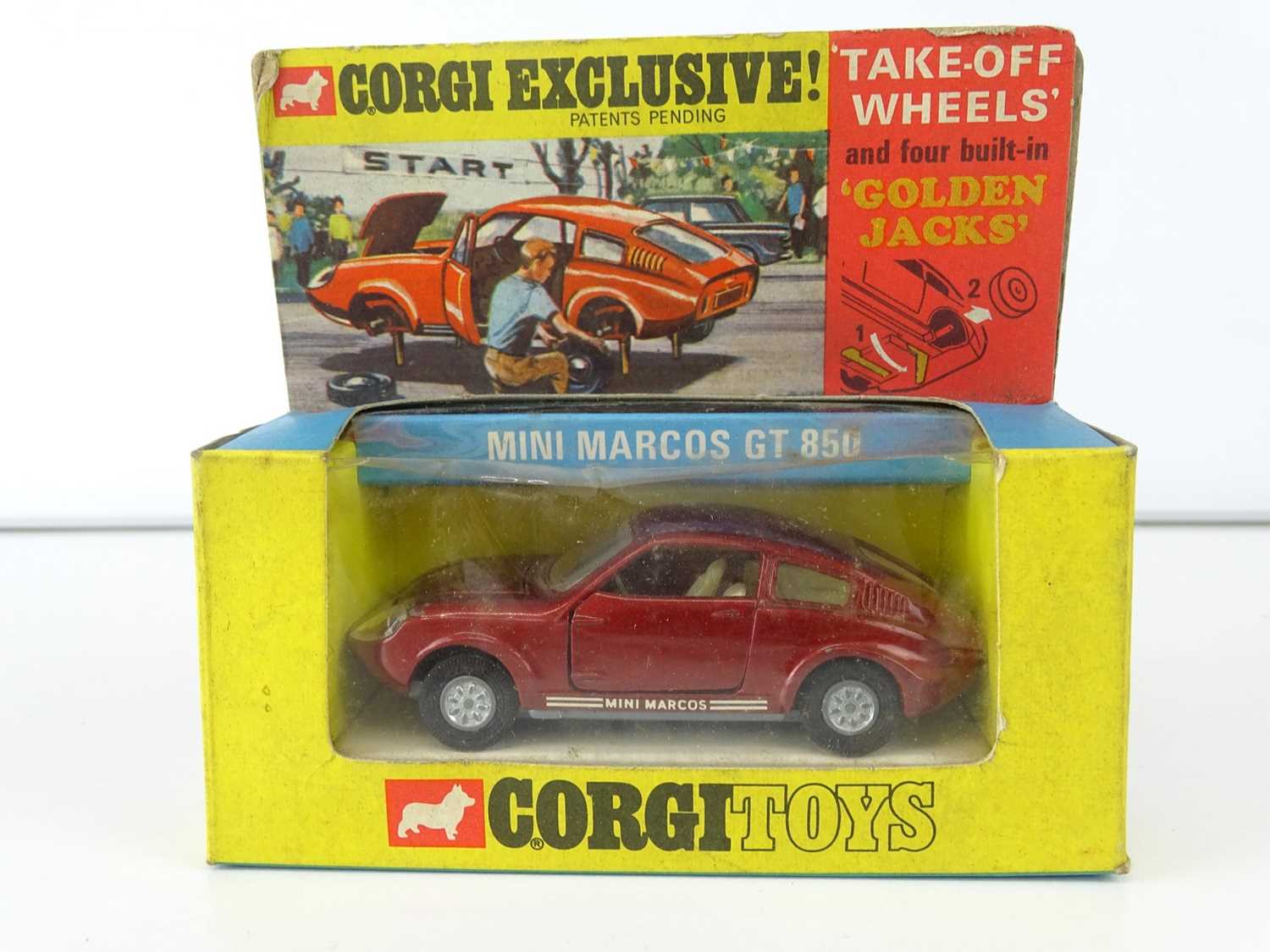 Lot 11 - A CORGI 341 Mini Marcos GT850 in maroon - VG...