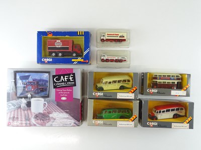 Lot 137 - A group of diecast lorries and buses, mostly 1:...