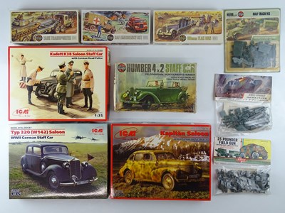 Lot 172 - A group of unbuilt 1:32/35/76 scale plastic...