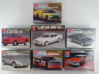 Lot 187 - A group of unbuilt 1:25 scale plastic car kits,...