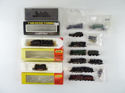 Lot 216 - A group of N Gauge steam locomotives by FARISH,...