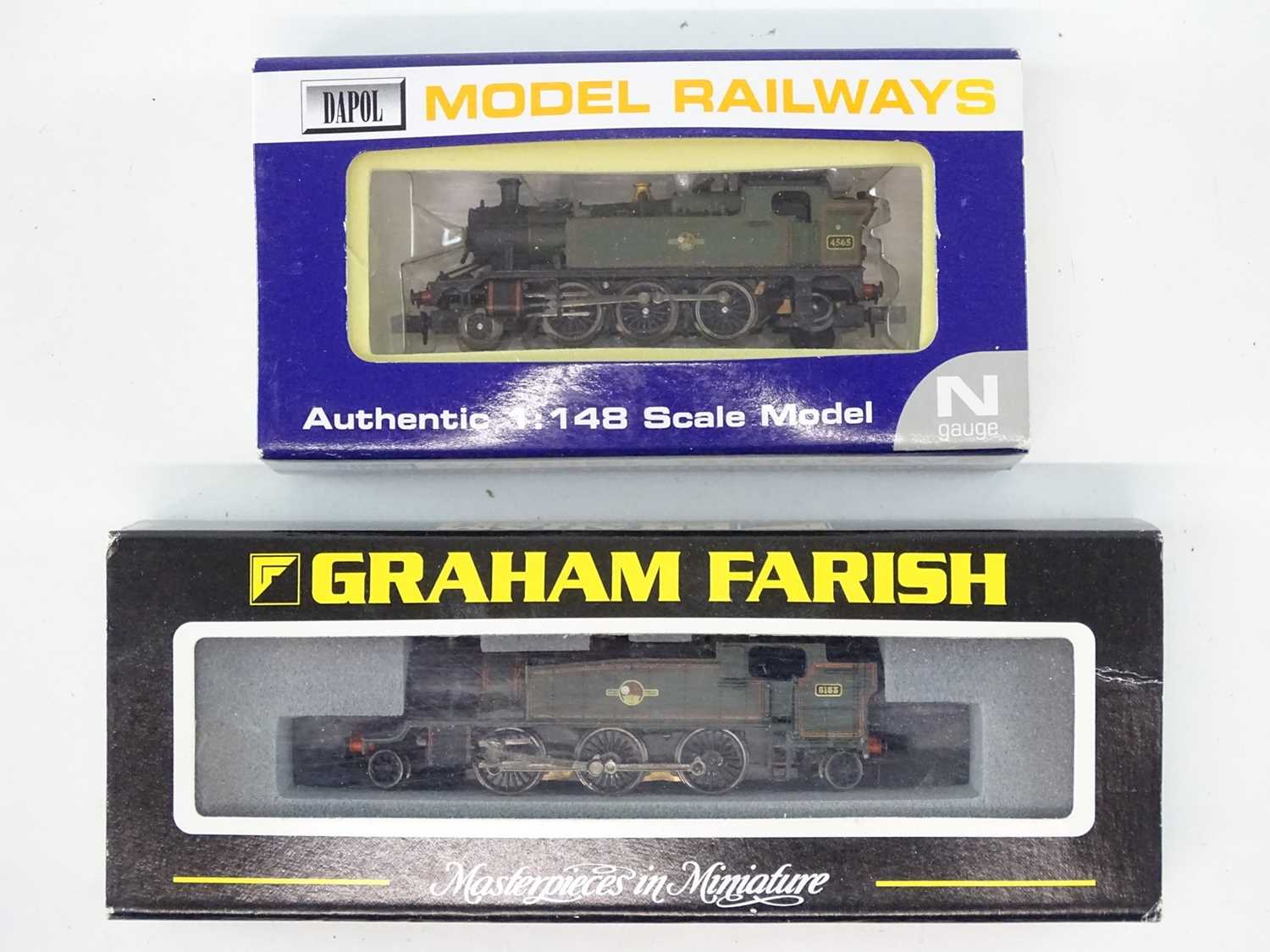 Lot 221 - A pair of N Gauge Prairie steam tank...