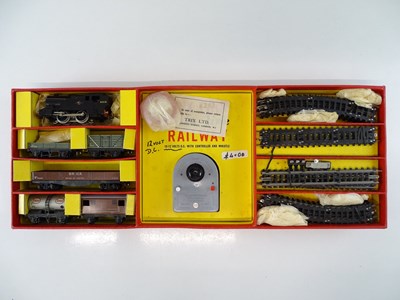 Lot 304 - A TRIX TWIN OO Gauge goods train set with the...