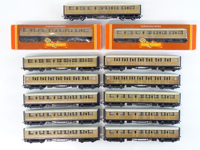 Lot 368 - A group of HORNBY OO Gauge LNER teak coaches,...