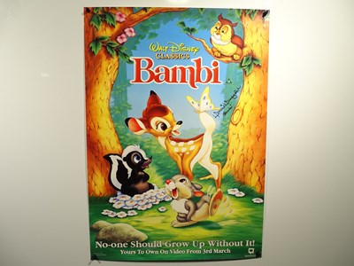 Lot 246 - WALT DISNEY: BAMBI video poster signed by...