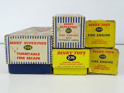 Lot 48 - A mixed group of DINKY fire engines comprising...
