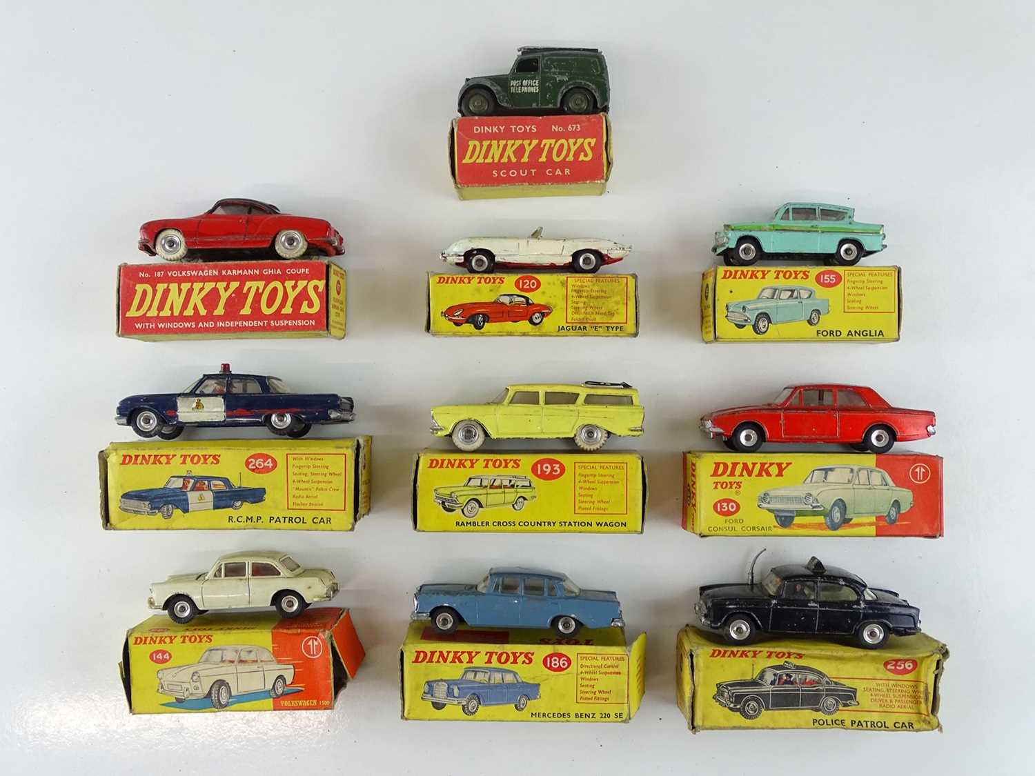 Lot 60 - A group of DINKY cars and vans as lotted - F/G...