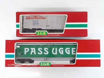 Lot 622 - A pair of LGB G scale bogie freight wagons...