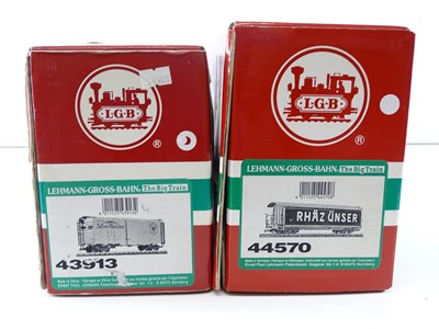 Lot 622 - A pair of LGB G scale bogie freight wagons...