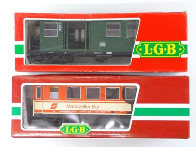 Lot 634 - A pair of LGB G Scale bogie coaches comprising...