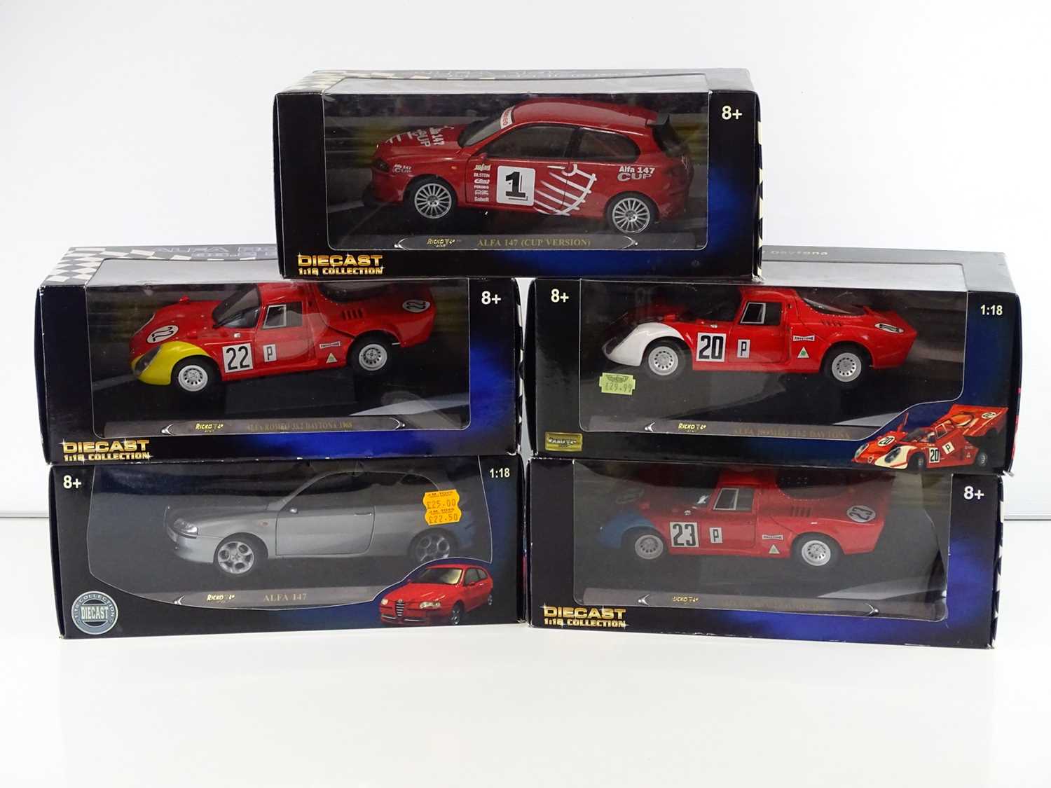 Lot 67 - A group of 1:18 scale diecast cars by RICKO -...