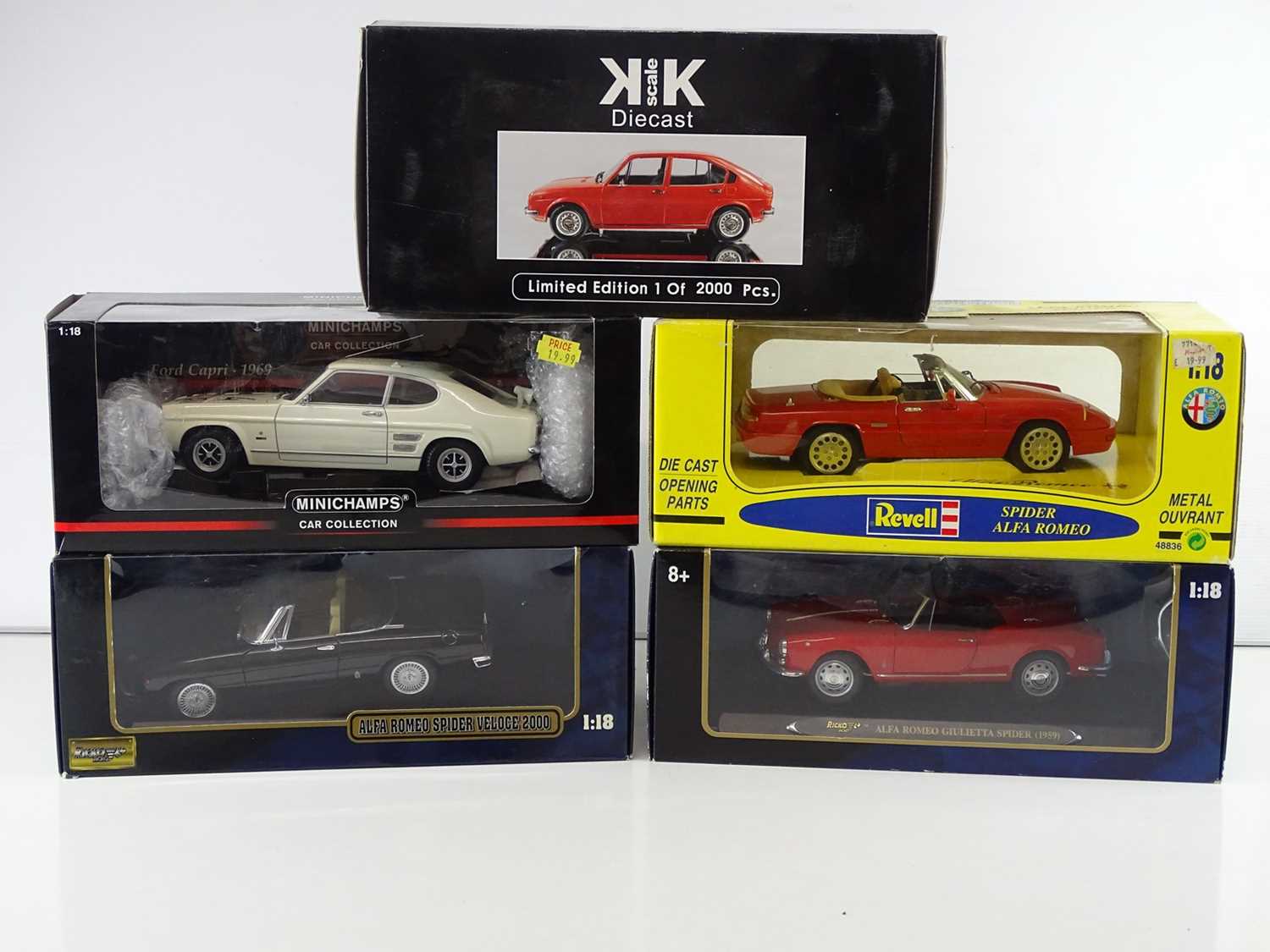 Lot 68 - A group of 1:18 scale diecast cars by REVELL,