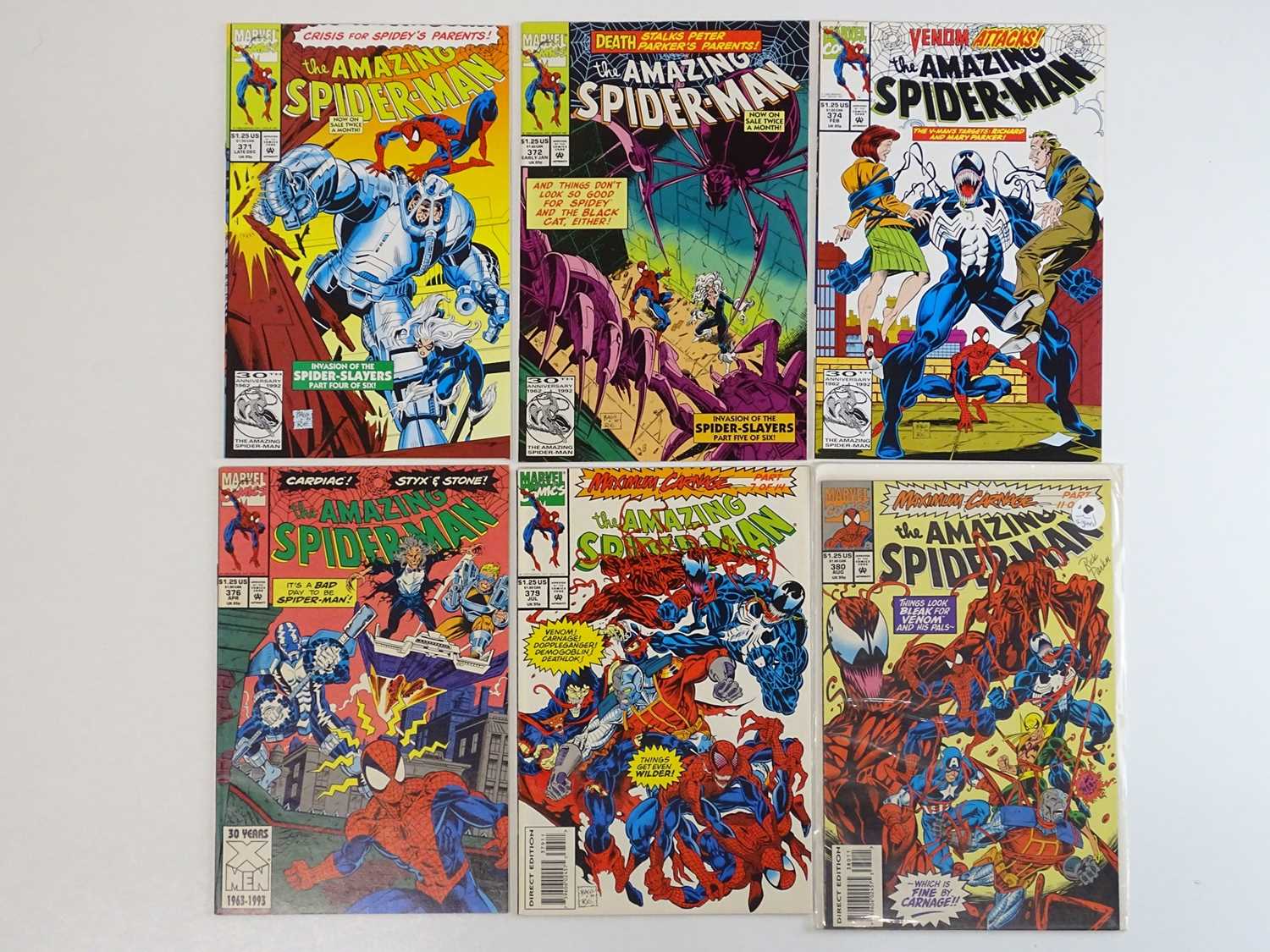 Lot 193 - AMAZING SPIDER-MAN #371, 372, 374, 376, 379,...