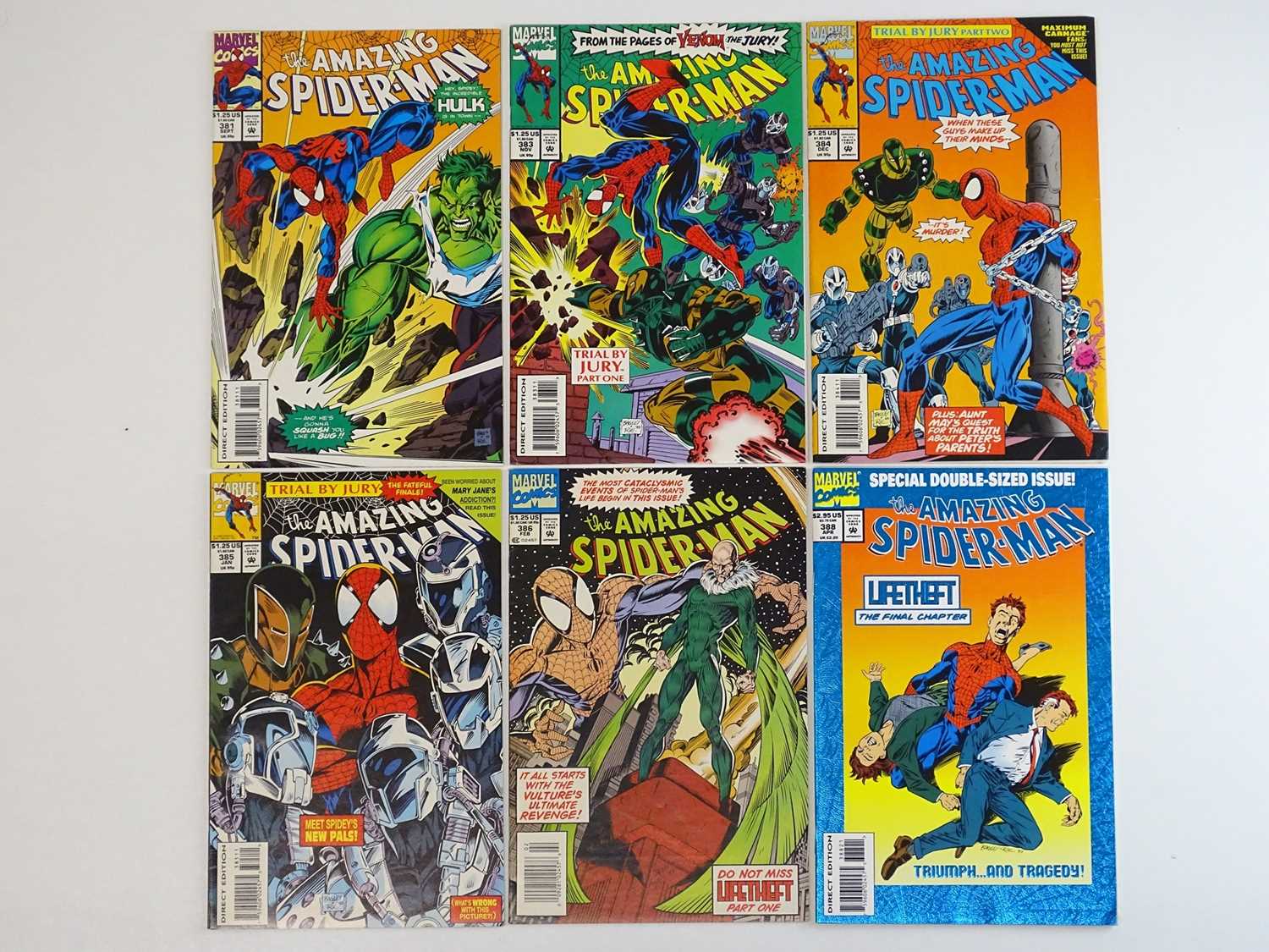 Lot 194 - AMAZING SPIDER-MAN #381, 383, 384, 385, 386,...