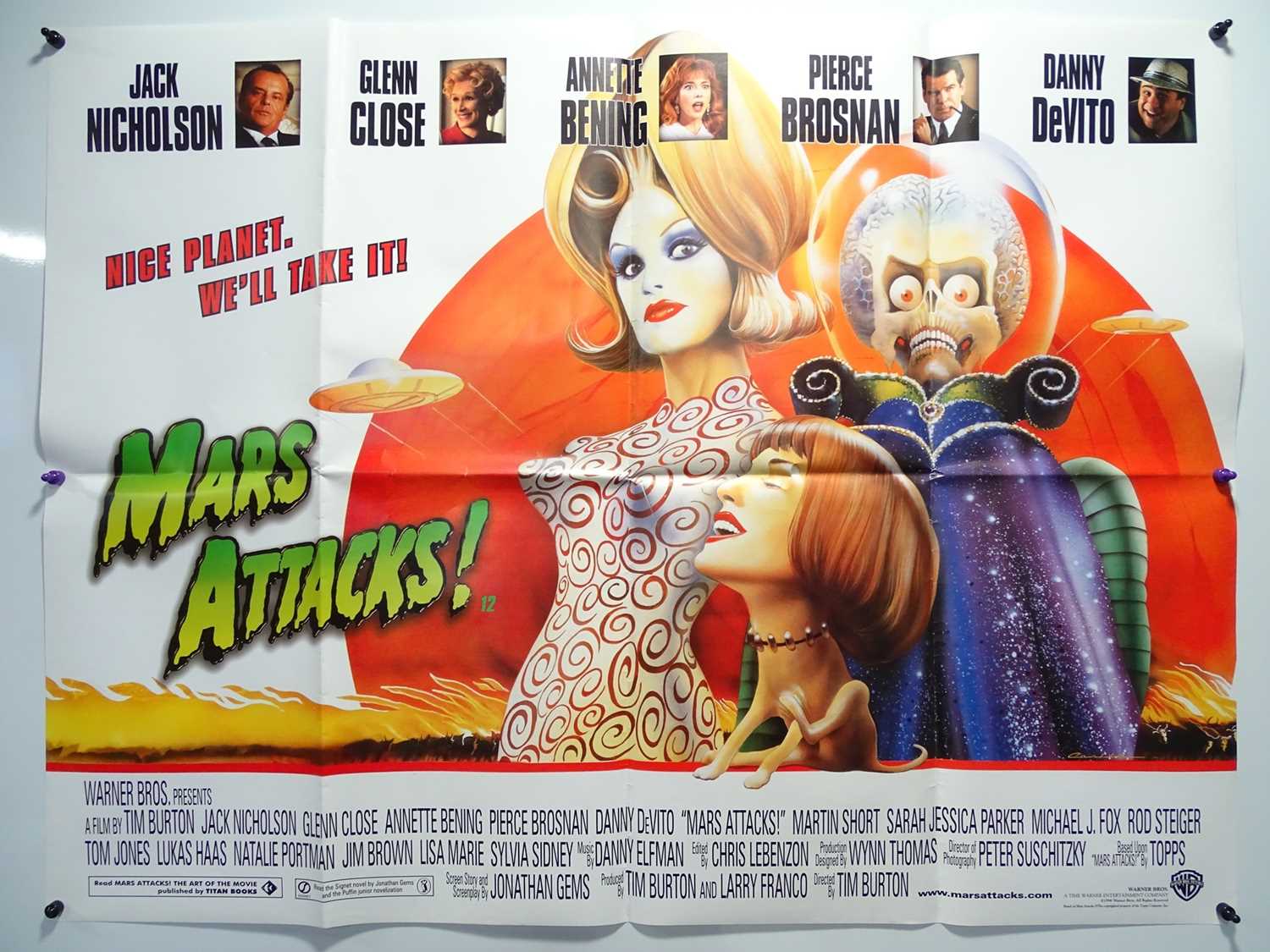 Lot 290 - MARS ATTACKS (1996) - UK Quad Film Poster -...