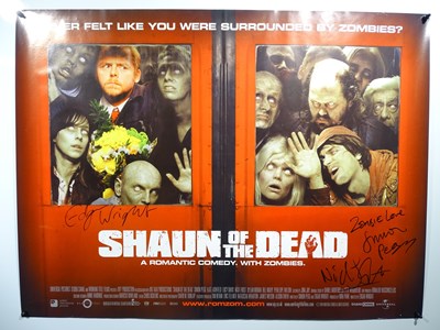 Lot 296 - SHAUN OF THE DEAD (2004) UK Quad - Signed by...