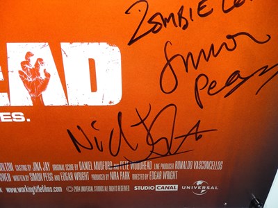 Lot 296 - SHAUN OF THE DEAD (2004) UK Quad - Signed by...