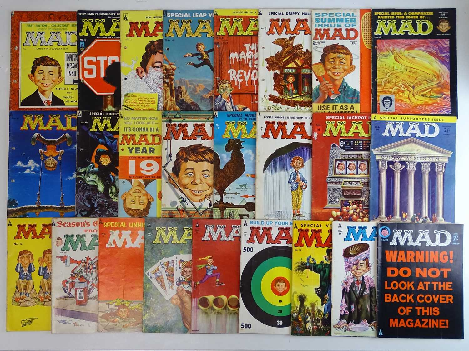 Lot 81 - LARGE QUANTITY OF MAD MAGAZINES (25 in Lot) -...