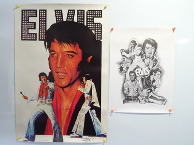 Lot 605 - A pair of poster prints featuring ELVIS both...