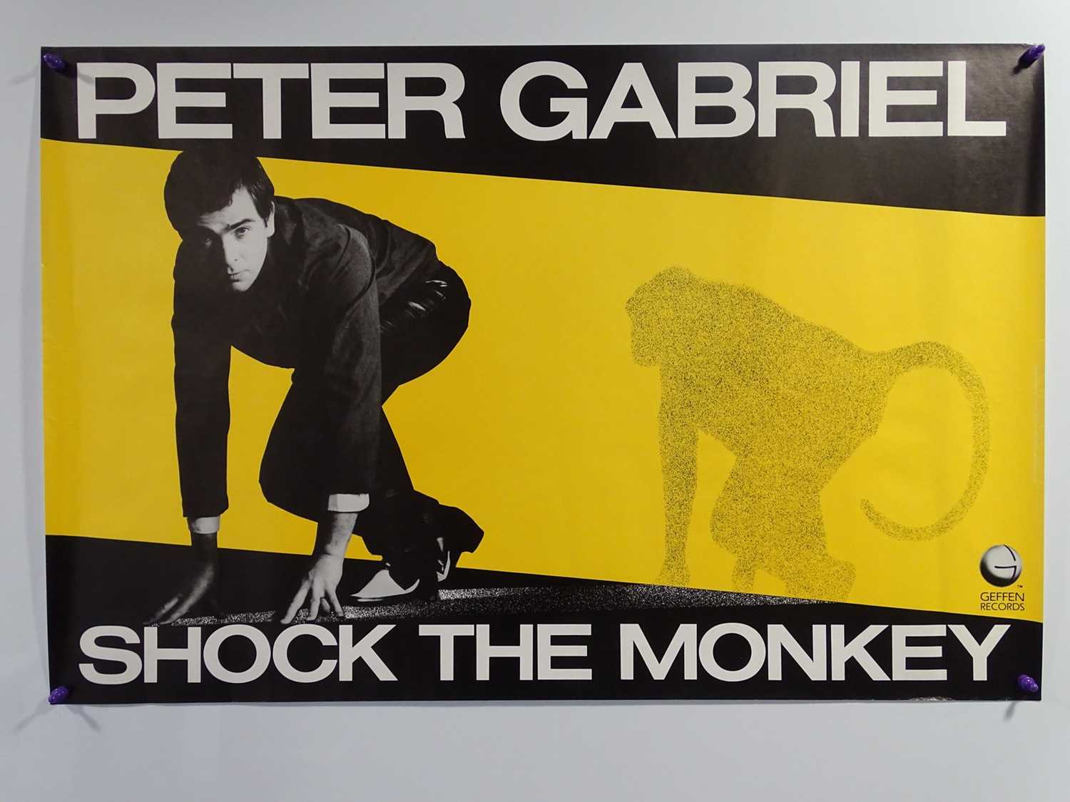 Lot 671 - PETER GABRIEL - early promo poster for 'Shock...