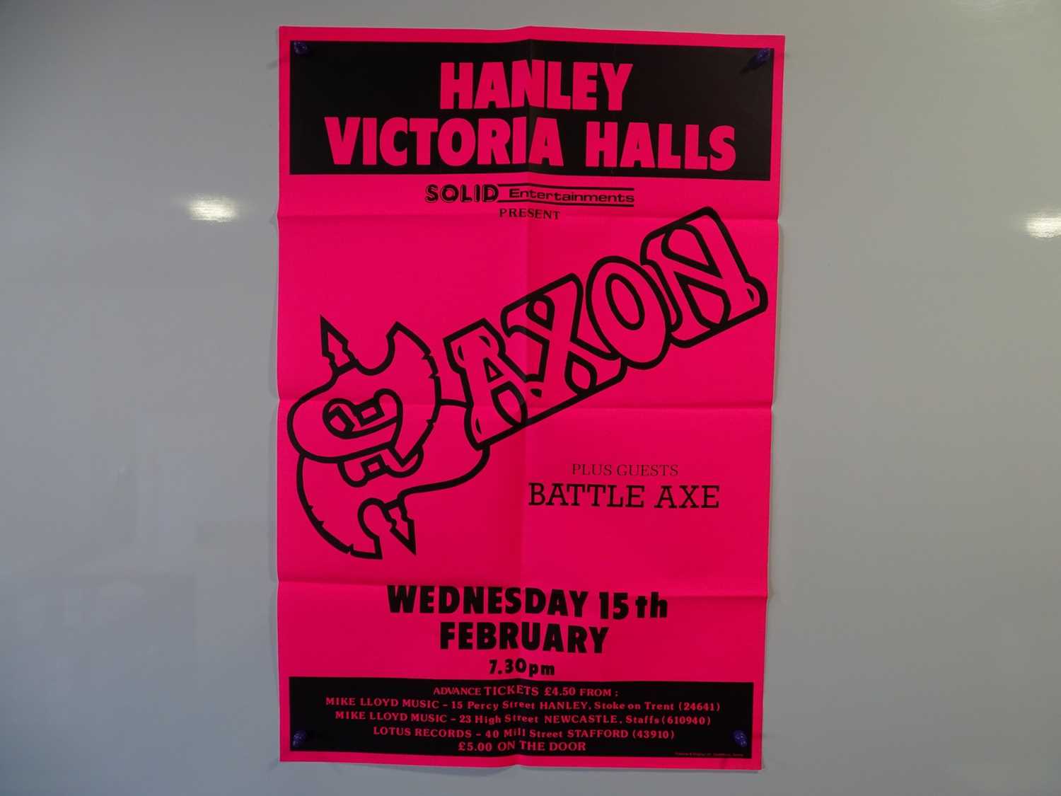 Lot 677 - SAXON - 'Heavy Metal Thunder' concert poster...