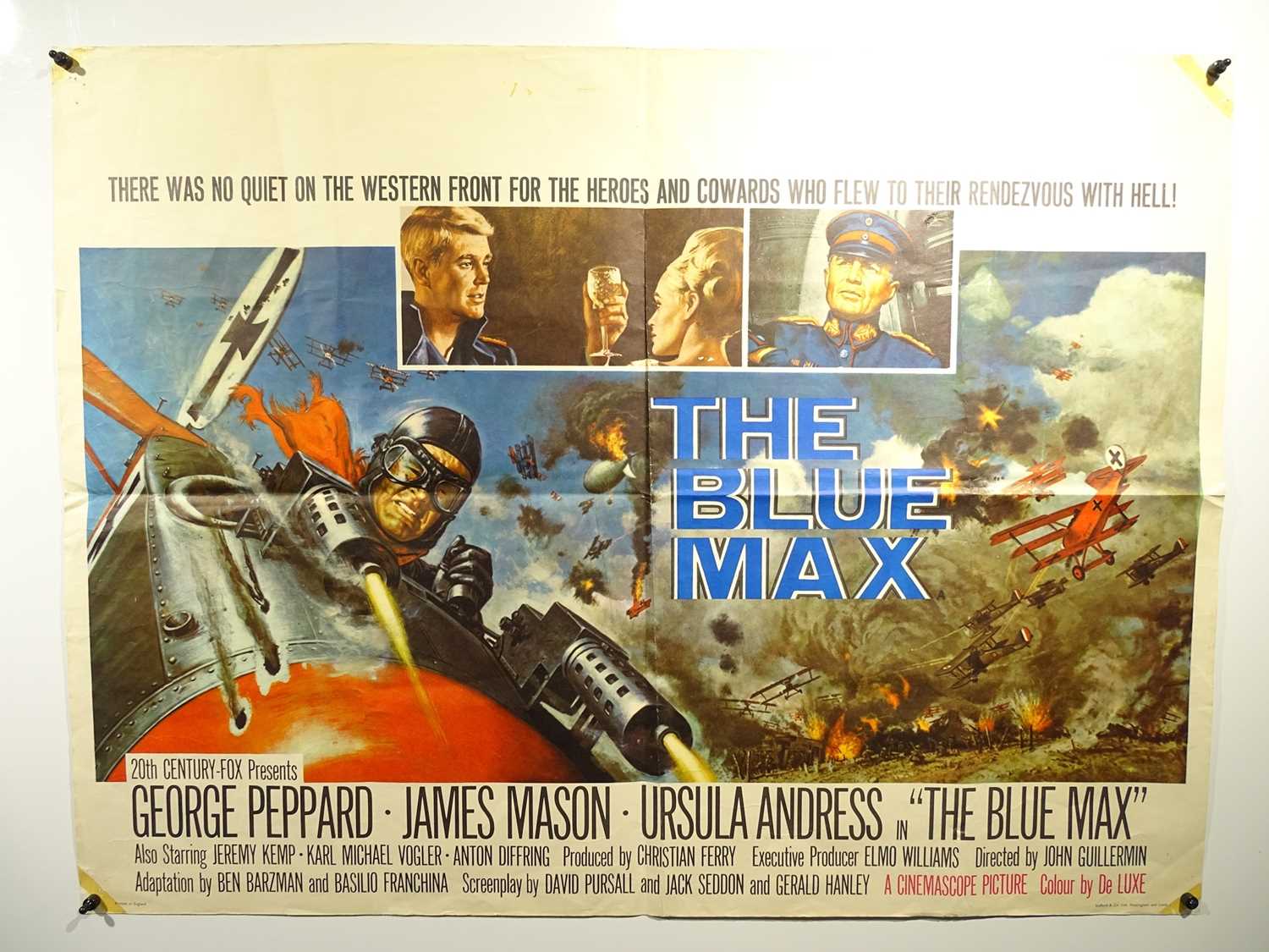Blue Max Rtv Lot 348 - THE BLUE MAX (1966) - UK Quad Film Poster