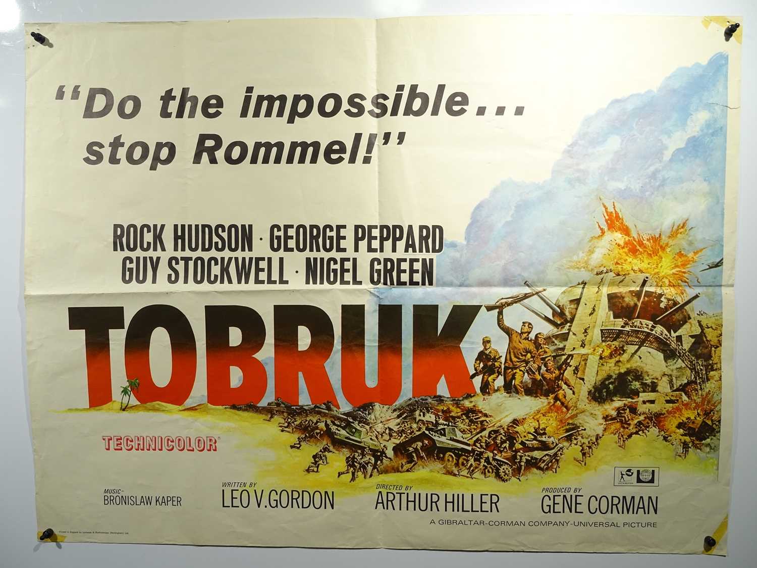 Lot 349 - TOBRUK (1967) - UK Quad Film Poster (30" x...