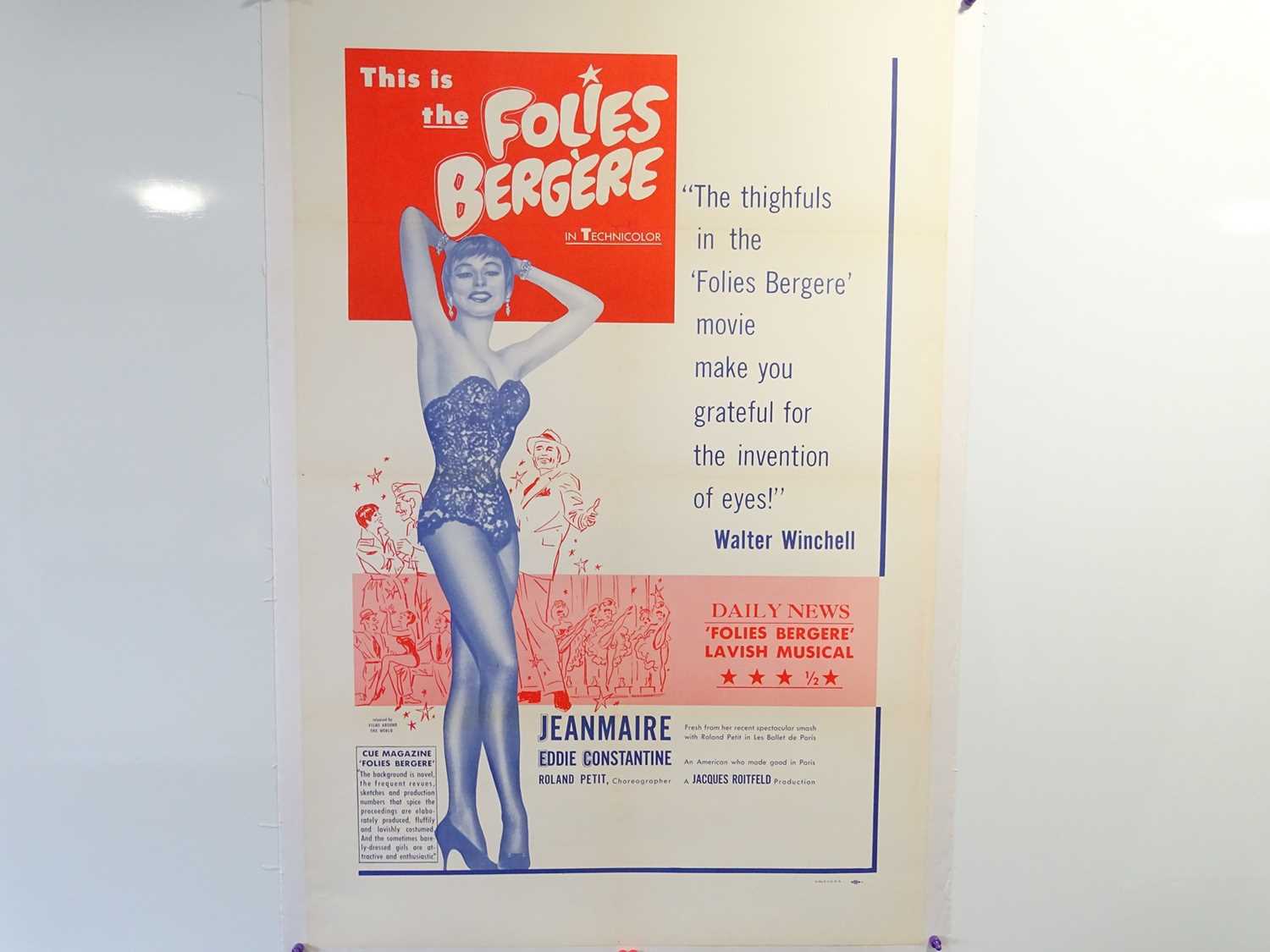 Lot 641 - FOLIES BERGERE (1957) US one sheet - presented...