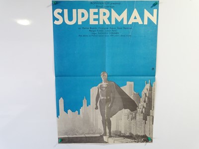 Lot 221 - SUPERMAN (1978) - Romanian one sheet folded as...