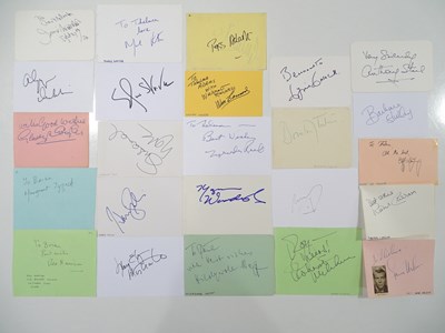 Lot 116 - A group of signed pieces of card and paper -...