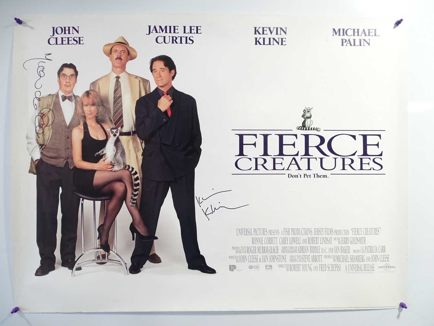 Lot 181 - FIERCE CREATURES (1997) - a UK quad - signed...