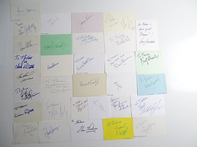 Lot 40 - A mixed group of signed pieces of card and...