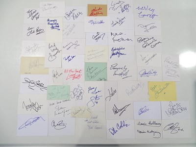 Lot 599 - A mixed group of signed pieces of card and...