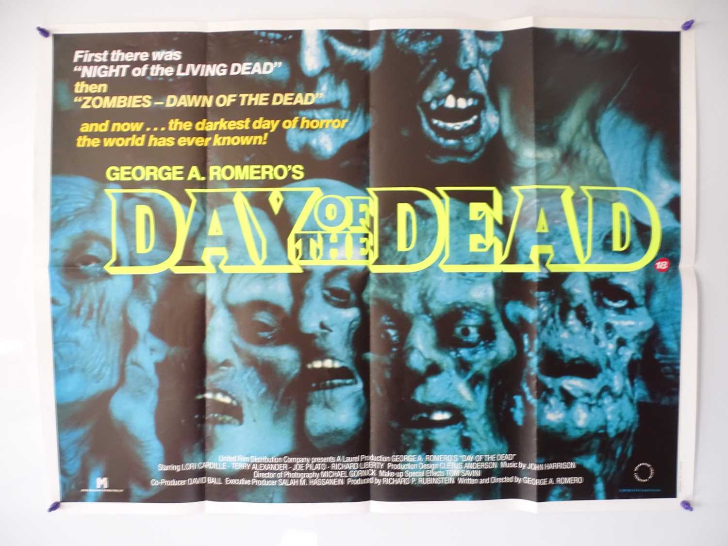 Lot 15 - DAY OF THE DEAD (1985) - UK Quad Film Poster -...