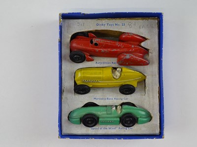 Lot 138 - A DINKY No. 23 pre-war "Racing Cars" gift set,...