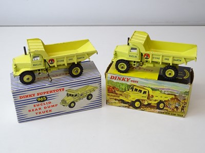 Lot 202 - A pair of DINKY 965 Euclid Dump Trucks, one in...