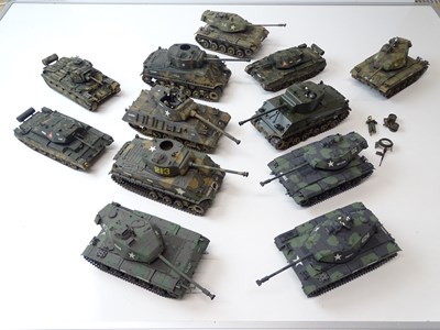 Lot 222 - A quantity of kit built tanks and military...