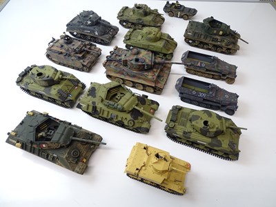 Lot 225 - A quantity of kit built tanks and military...