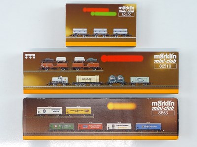 Lot 276 - A group of MARKLIN Z gauge mixed wagon packs...