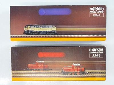 Lot 280 - A pair of MARKLIN Z gauge German outline...