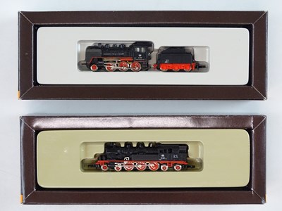 Lot 289 - A pair of MARKLIN Z gauge German outline steam...