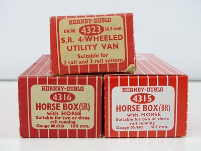 Lot 361 - A group of HORNBY DUBLO OO gauge Horse boxes...