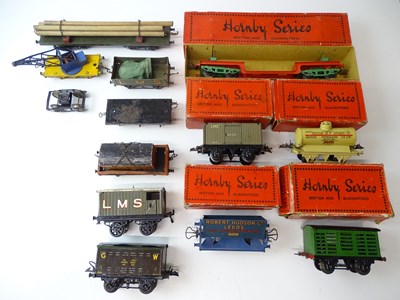 Lot 551 - A group of HORNBY SERIES O gauge wagons, some...