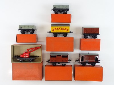 Lot 555 - A group of HORNBY O gauge wagons from the...