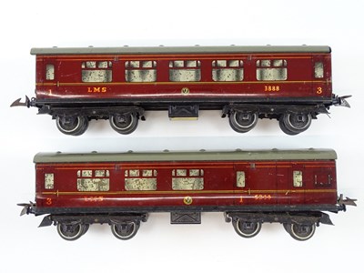 Lot 599 - A pair of HORNBY O gauge No.2 Corridor Coaches...