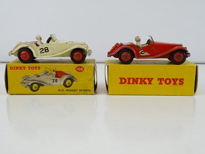 Lot 84 - A pair of DINKY 108 M.G. Midget Sports cars,...