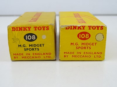 Lot 84 - A pair of DINKY 108 M.G. Midget Sports cars,...