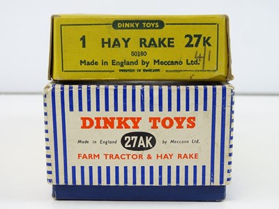 Lot 95 - A DINKY 27AK Farm Tractor & Hay Rake together...