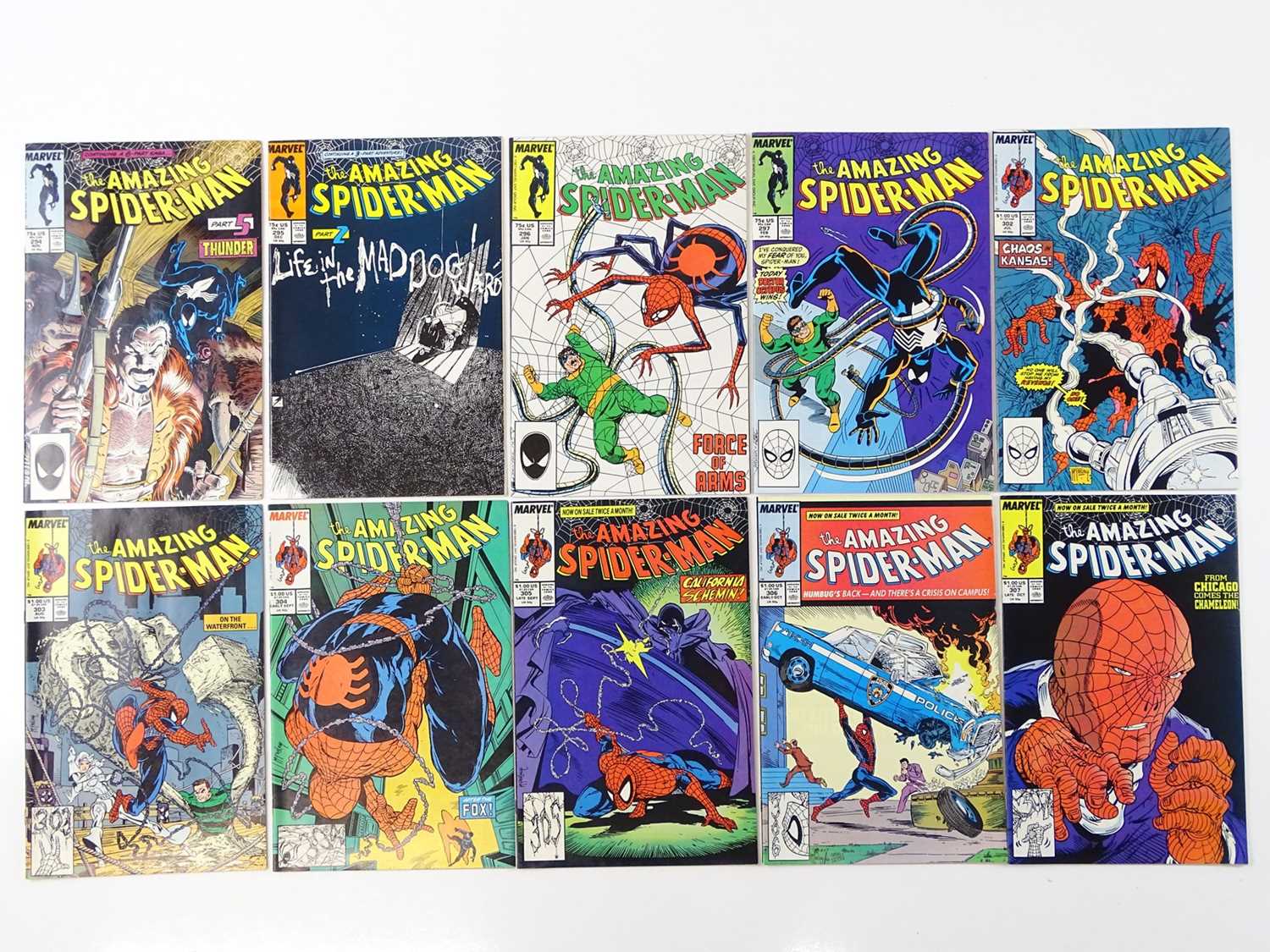 Lot 145 - AMAZING SPIDER-MAN #294, 295, 296, 297, 302,...